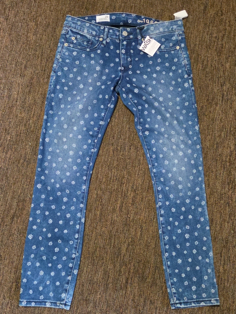 Blue Floral Print Women’s Skinny Jeans